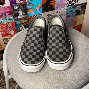 Gray/black checkered vans